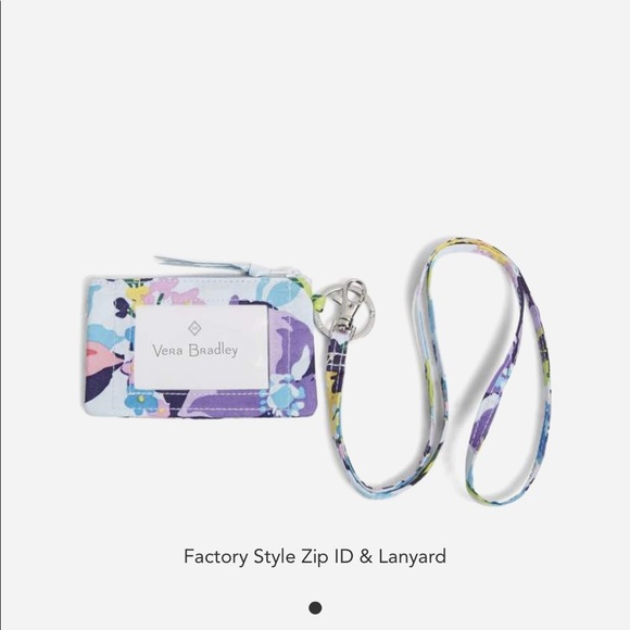 Vera Bradley Zip ID Lanyard Cotton Marian Floral - Picture 2 of 4